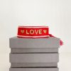 Armb Nder Ohrangerie | Gewebtes Armband "Love", Rot/Gold