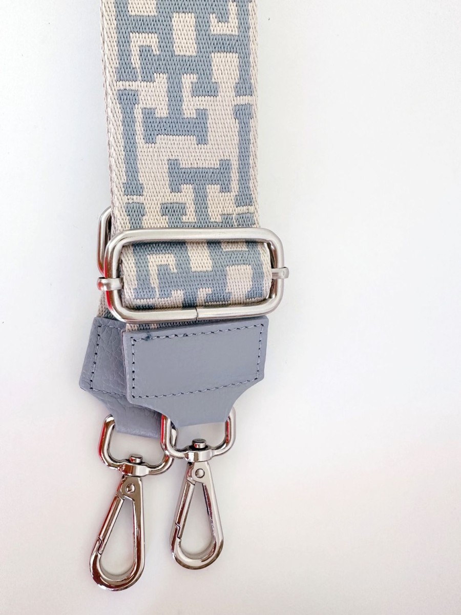 Accessoires Ohrangerie | Taschengurt Hellblau, Taupe Mit Leder