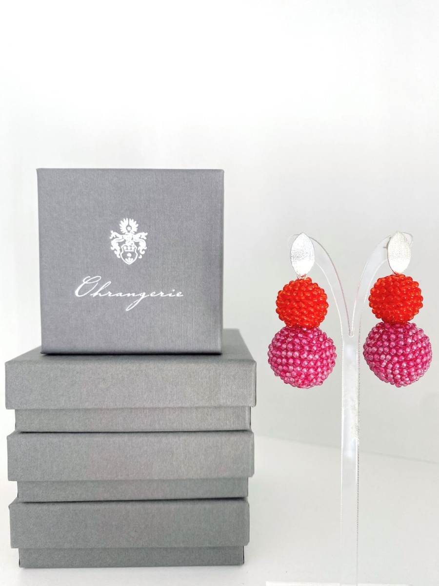 Beeren Ohrangerie | Edles Beeren - Duo, Pink - Orange