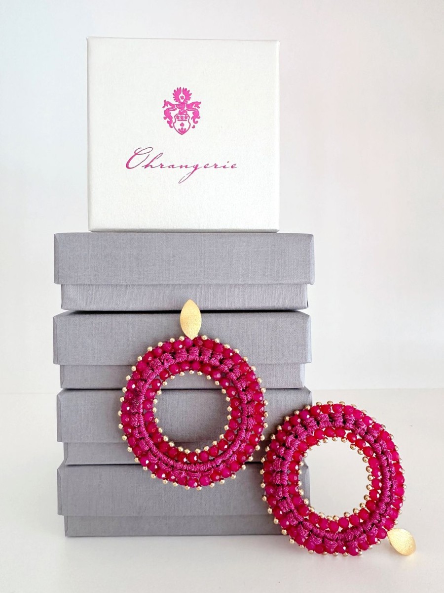 Ohrringe Aus Glaskristallen Ohrangerie | Orientalische Rose, Fuchsia