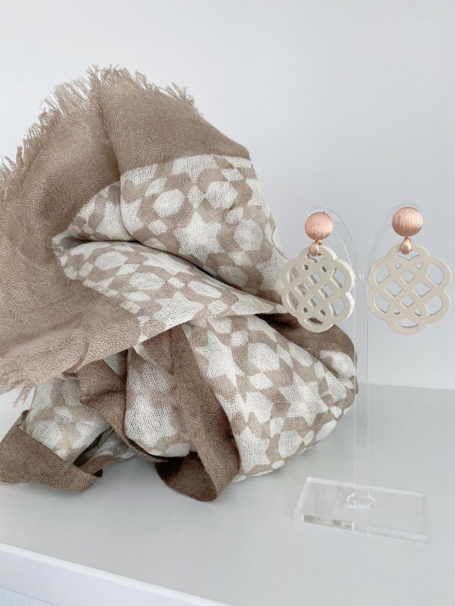 Ohrringe Aus Horn Ohrangerie | Anemone Aus Horn, Beige